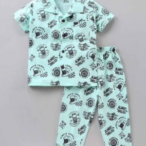 Half Sleeves Night Suit All Over Print