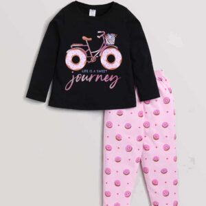 Full Sleeves Printed T-Shirt & Leggings Set