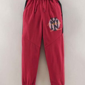 100% Cotton Full Length Yarn Sinker Joggers Text Print