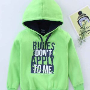 Full Sleeves Hooded Sweatshirt Text Graphic