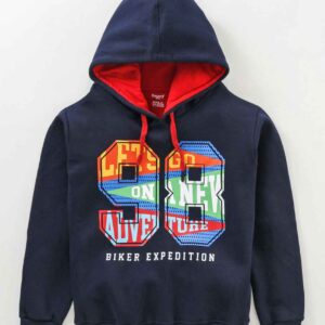 Full Sleeves Hooded Sweatshirt Numeric 98 Print