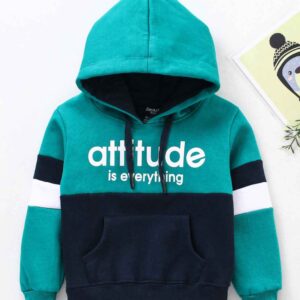 Full Sleeves Hooded Sweatshirt Text Graphic