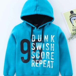 Full Sleeves Hooded Sweatshirt Text Graphic
