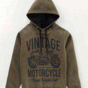 Full Sleeves Hooded Sweatshirt Text Print