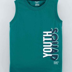 Sleeveless T-Shirt Text Print