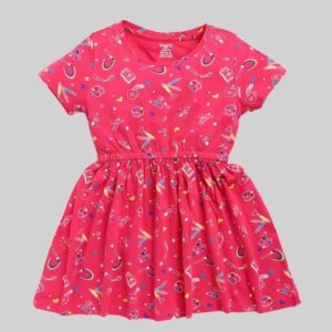 Half Sleeve Printed Dress